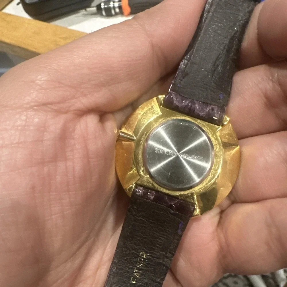 VTG Karaberis Art Watch Kokopelli Southwest Spirit Purple Python Snake Band RUNS